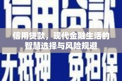 南康信用贷款，现代金融生活的智慧选择与风险规避