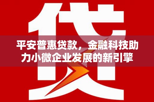 迎泽平安普惠贷款，金融科技助力小微企业发展的新引擎